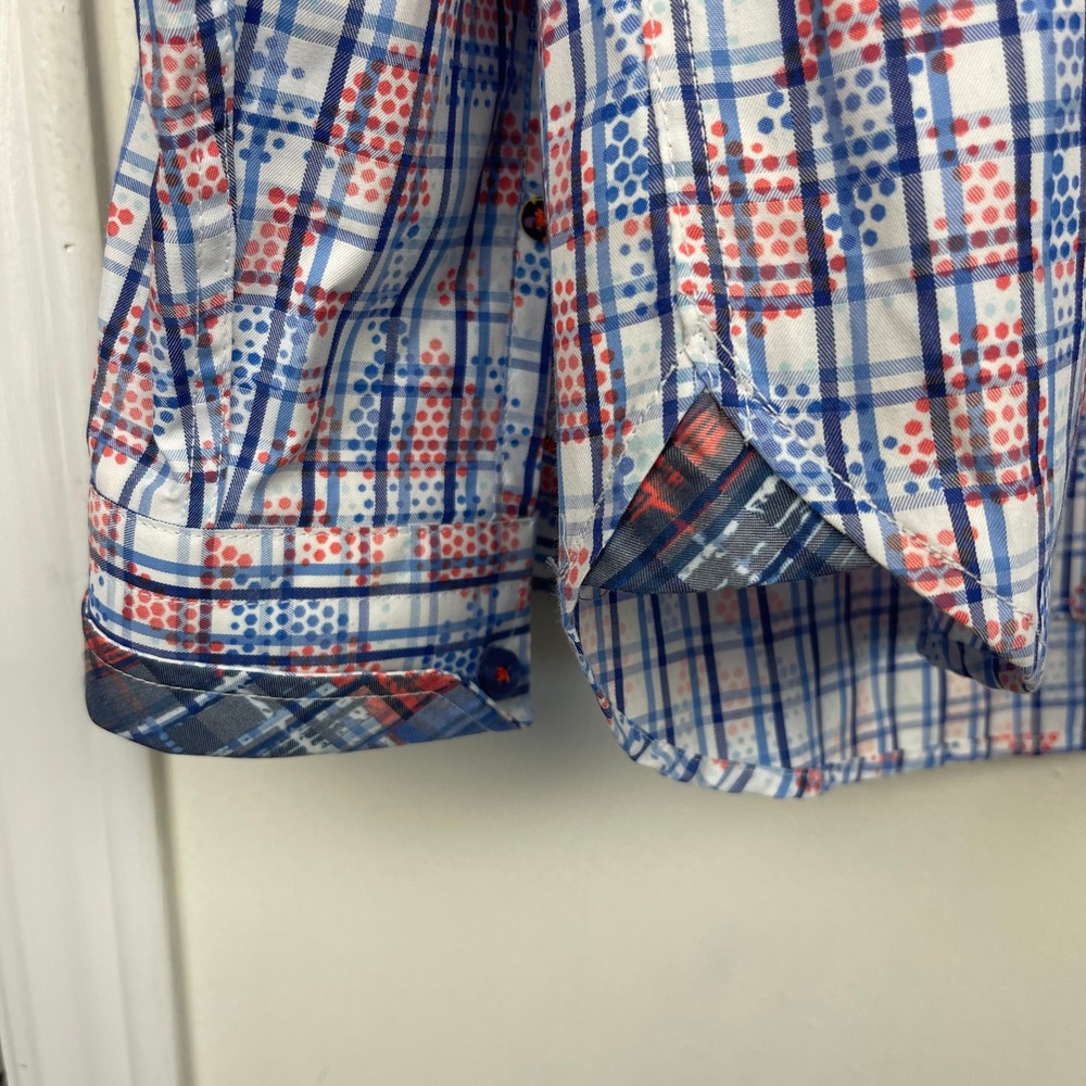 (Lot of 2) Visconti Black Mens XL Button Down Shirts Floral Paisley Plaid Summer - Picture 13 of 16